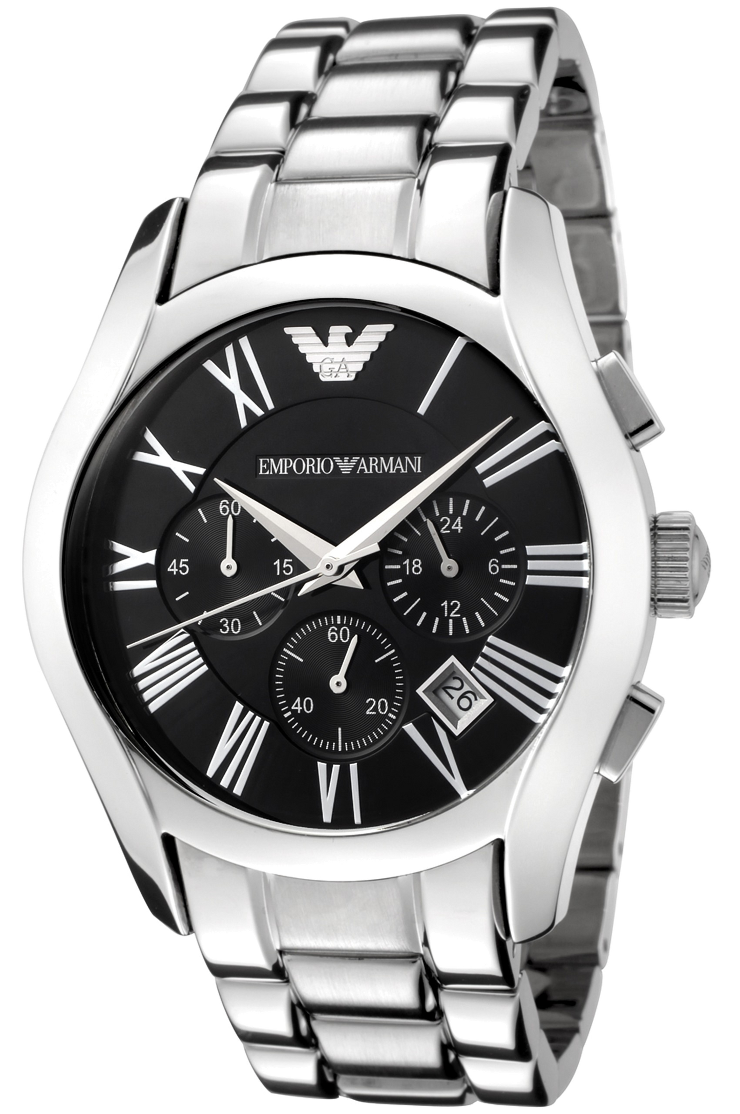 Emporio Armani Velente Women's Stainless Steel Black Dial Watch AR0674