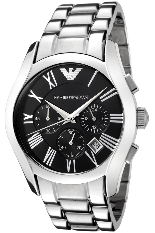 Emporio Armani Velente Women's Stainless Steel Black Dial Watch AR0674