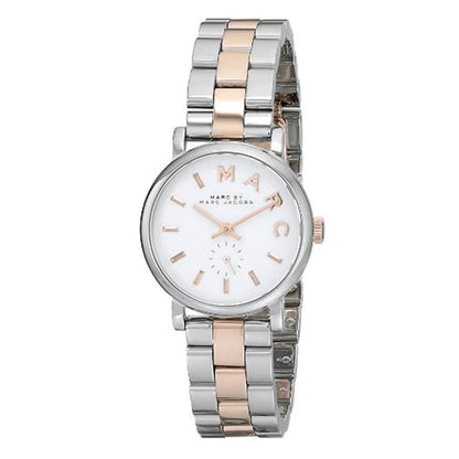 Marc Jacobs Baker White Dial Duo Tone Diver Strap Watch Pro Women - MBM3331