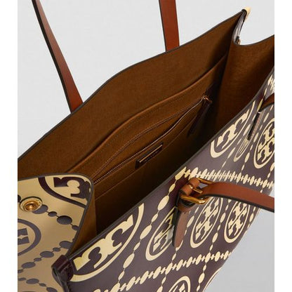 TORY BURCH T MONOGRAM CONTRAST EMBOSSED TOTE BAG