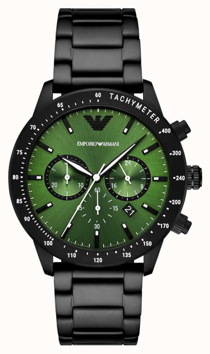 Emporio Armani Men’s Chronograph Stainless Steel Green Dial 43mm Watch AR11472