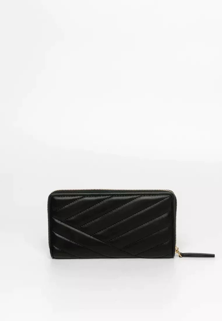 Tory Burch Kira Chevron Zip Continental Wallet (Black)