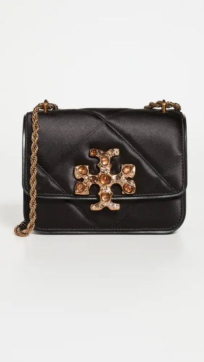 Tory Burch Small Eleanor Satin Shoulder Bag Black